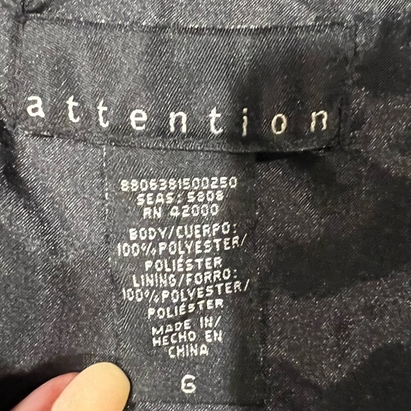 Attention Womens Black Solid Fit & Flare Dress Size 6 - Picture 5 of 5